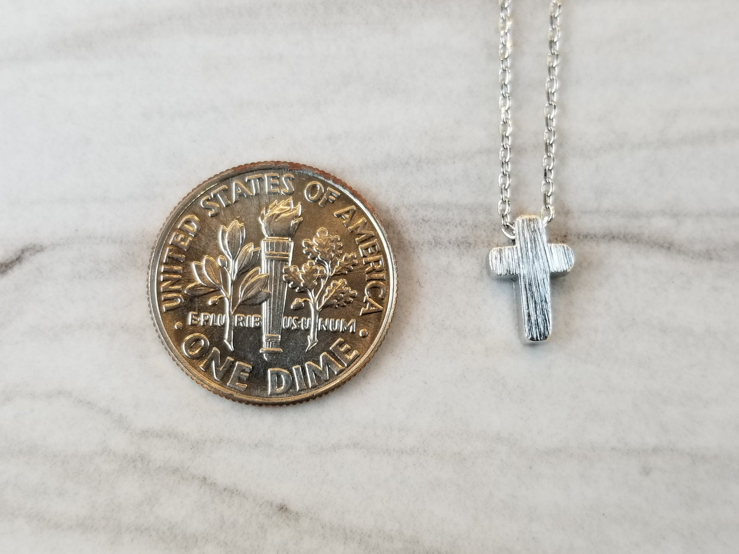 Tiny Cross Necklace, Dainty Tiny Cross Necklace, Gold, Rose gold and Silver Cross Necklace