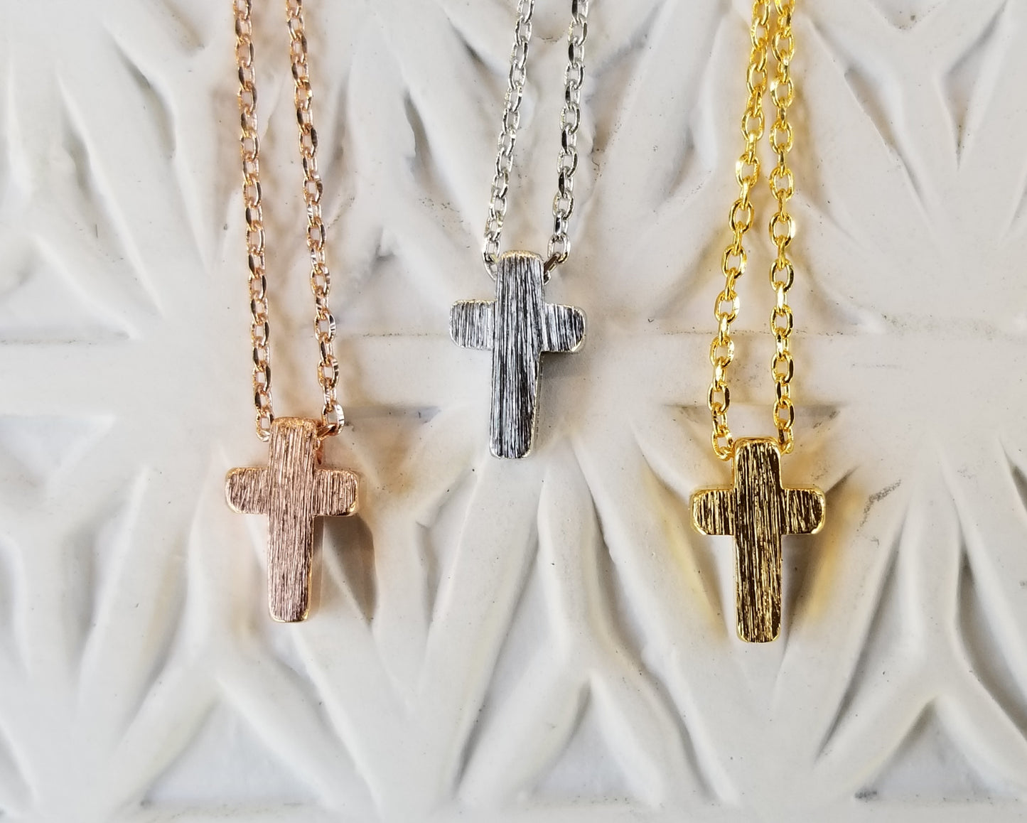 Tiny Cross Necklace, Dainty Tiny Cross Necklace, Gold, Rose gold and Silver Cross Necklace