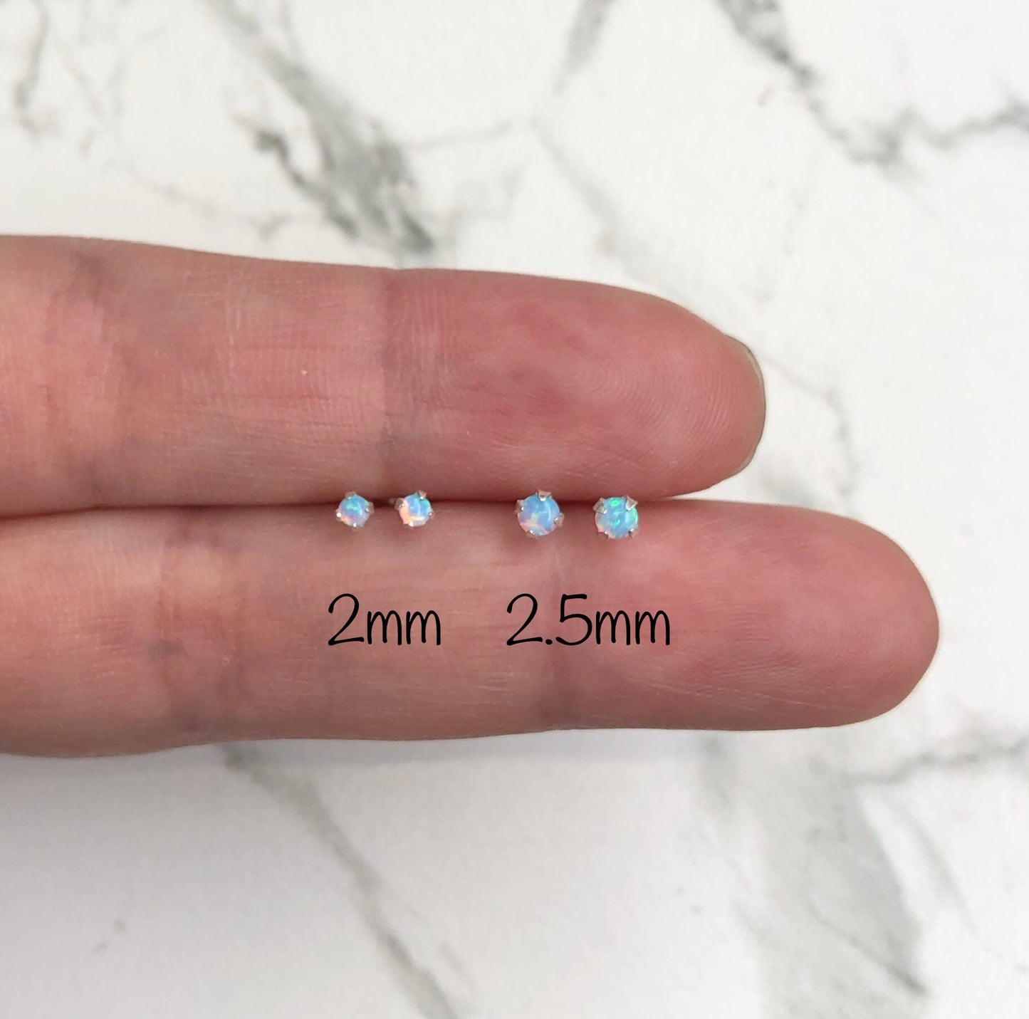 Tiny Opal Stud Earrings