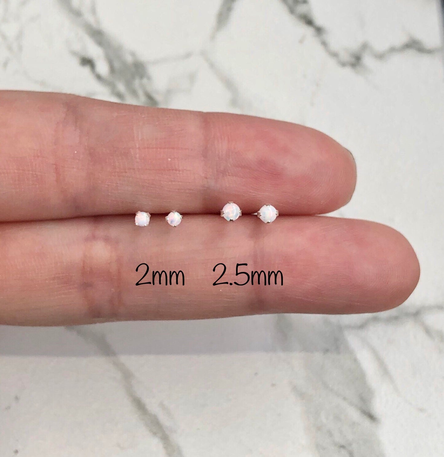 Tiny Opal Stud Earrings