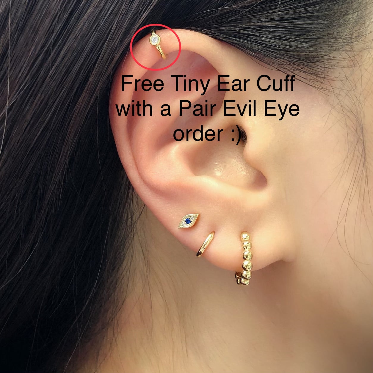 Tiny Evil Eye Earrings