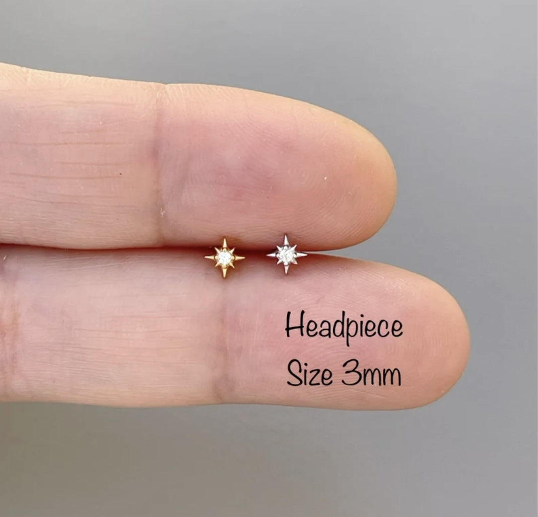 18g Starburst piercing