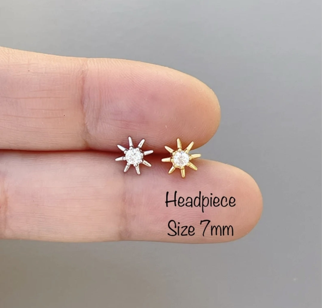 18g Starburst piercing