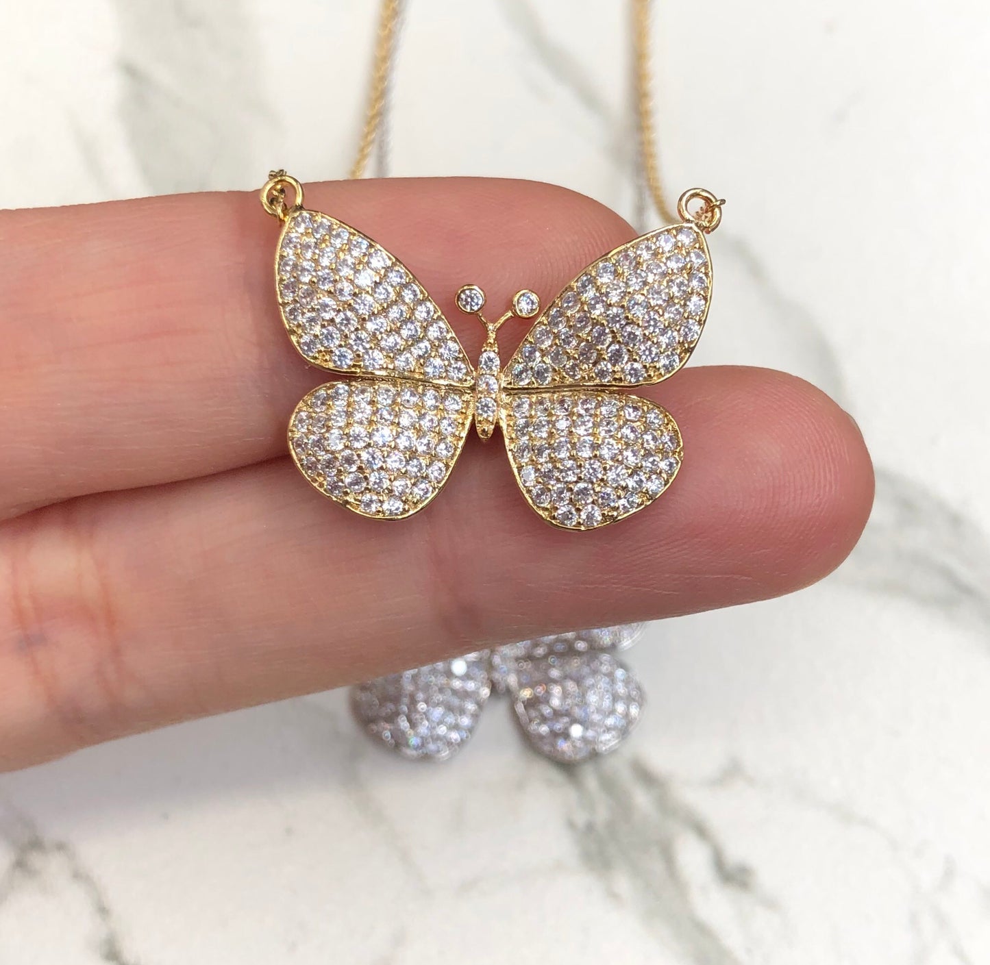 Full Pave Butterfly Necklace