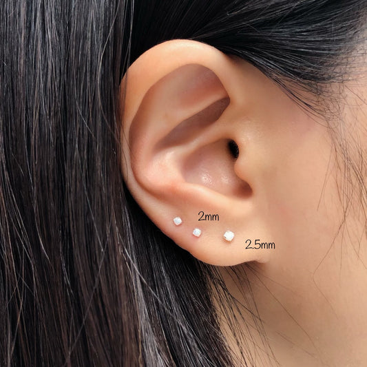 Tiny Opal Stud Earrings