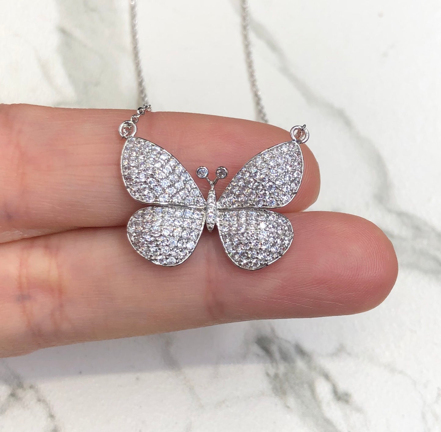 Full Pave Butterfly Necklace