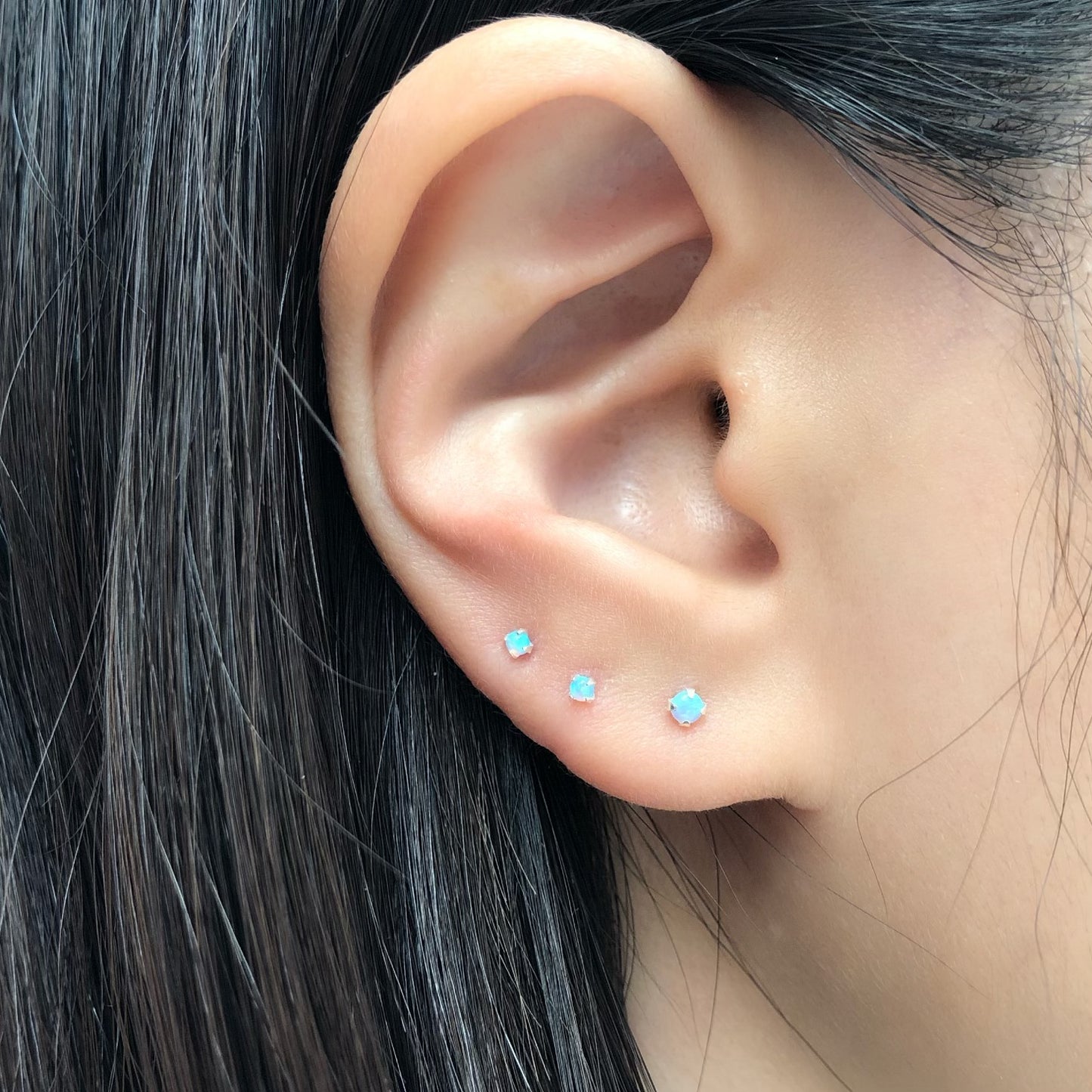 Tiny Opal Stud Earrings