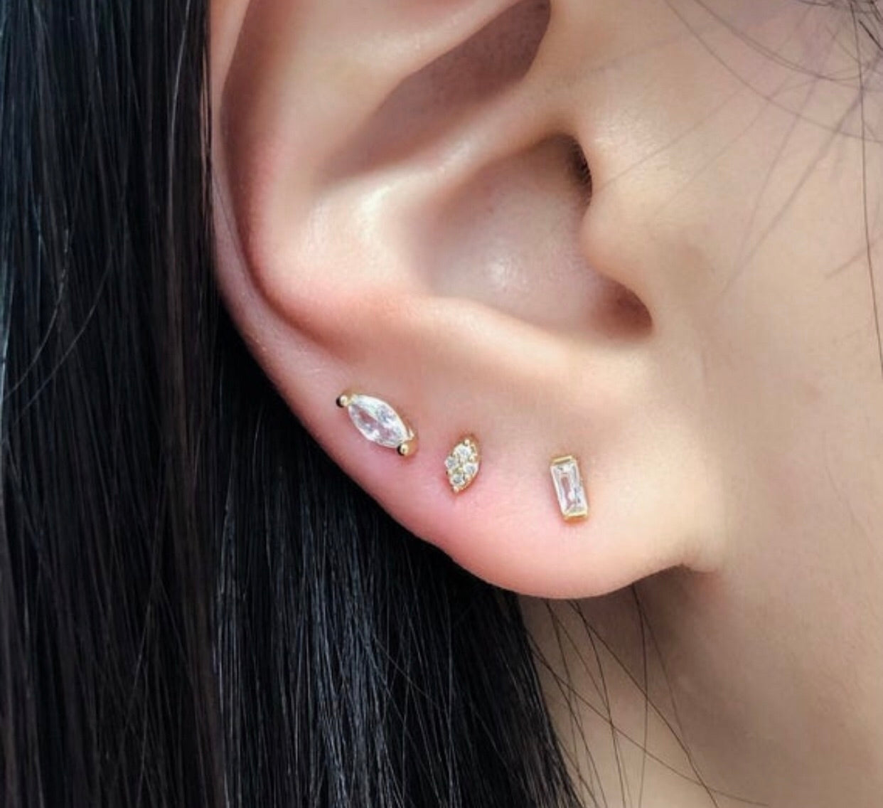 Pear Cut Eco Friendly Diamond Cluster Stud Earrings For Her at Rs  66384/pair | Diamond Ear Stud in Surat | ID: 27043910333