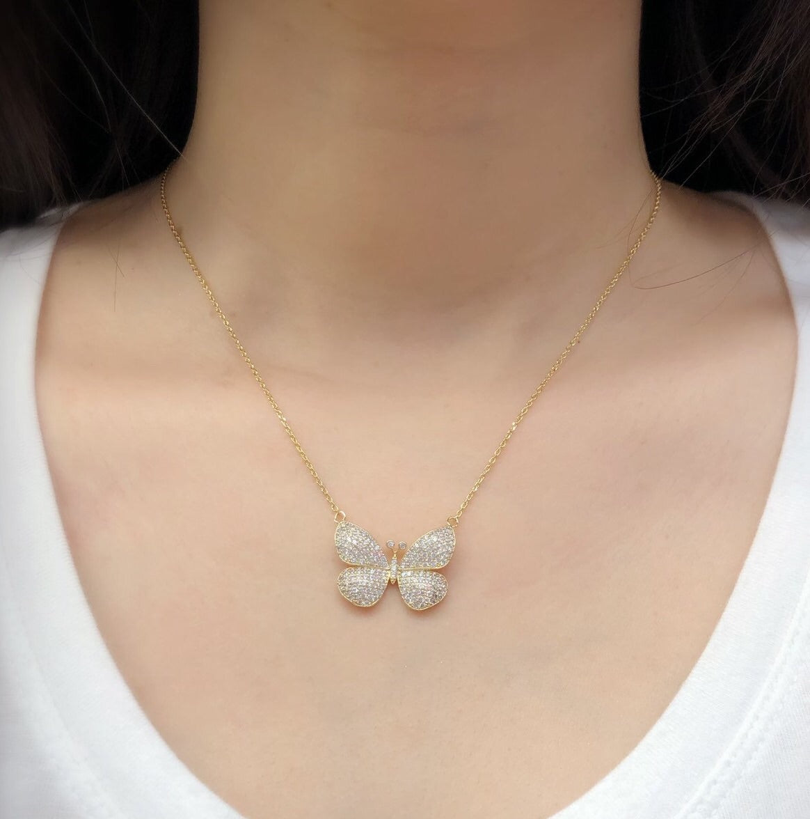 Full Pave Butterfly Necklace