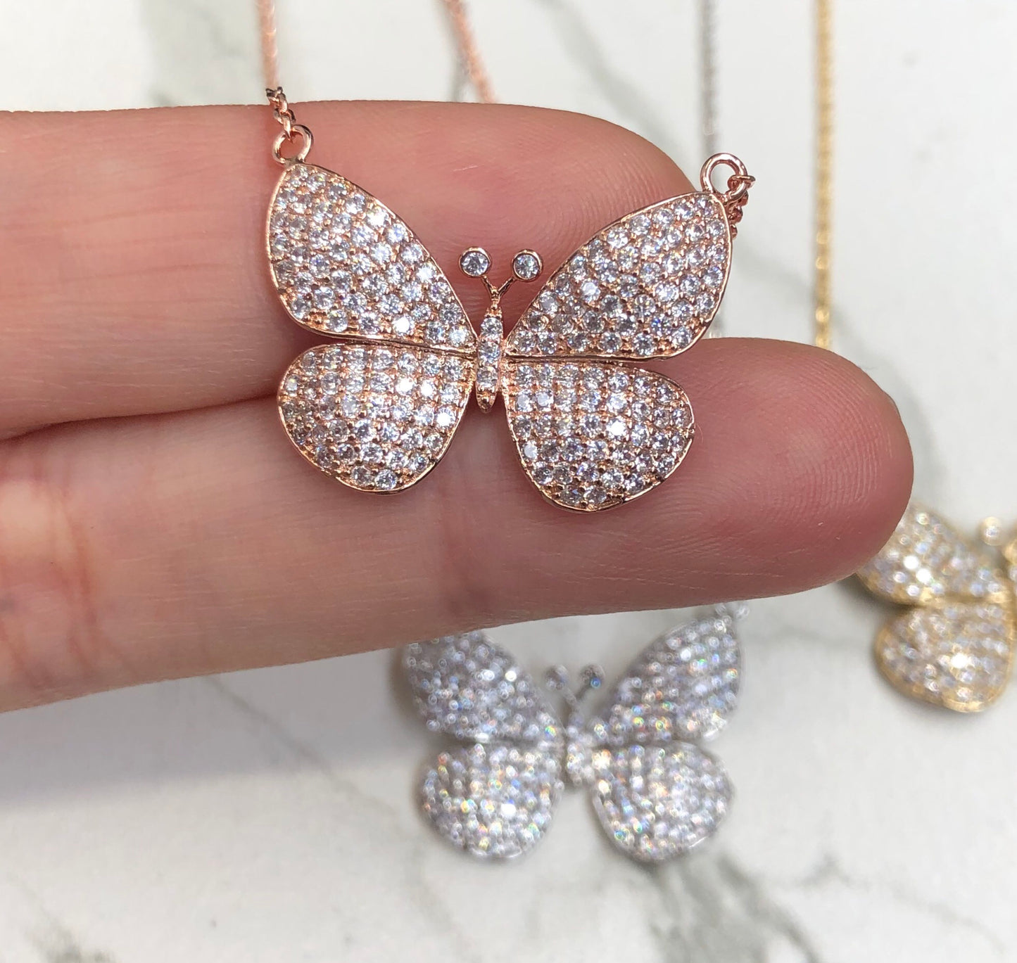 Full Pave Butterfly Necklace