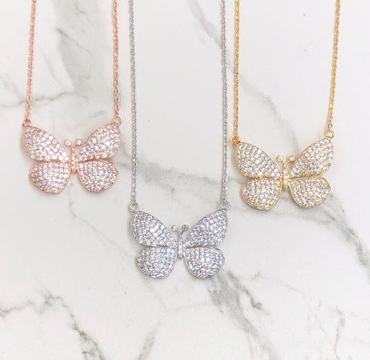 Full Pave Butterfly Necklace