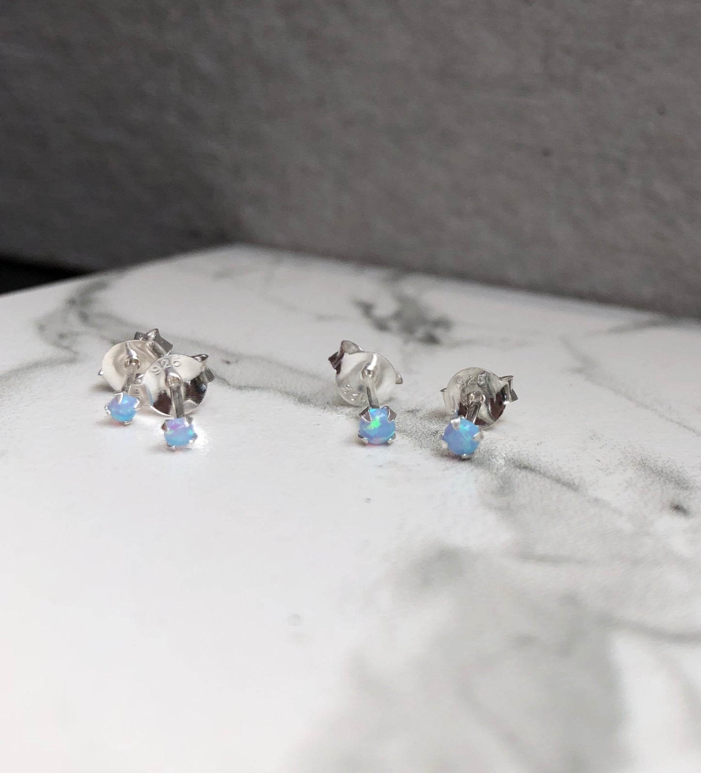 Tiny Opal Stud Earrings